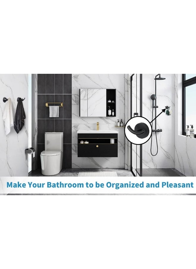 Biella Biellaâ„¢ 2 Pack Matte Black Towel Hooks Single Robe Hook Wall Mounted Holder for Bathroom, Kitchen, Bedroom Towel Hangers etcâ€¦  - Image 4