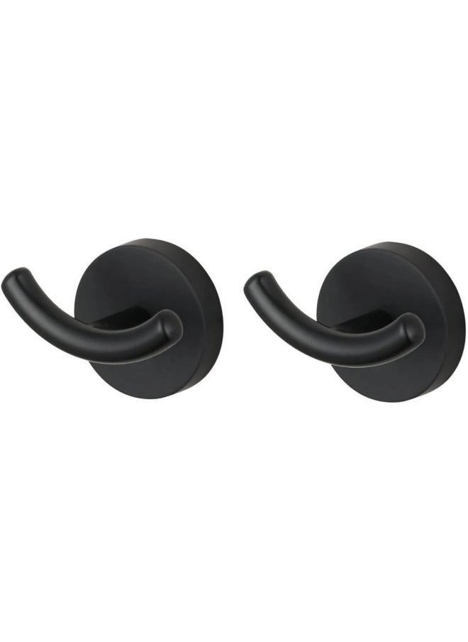 Biella Biellaâ„¢ 2 Pack Matte Black Towel Hooks Single Robe Hook Wall Mounted Holder for Bathroom, Kitchen, Bedroom Towel Hangers etcâ€¦  - Image 1