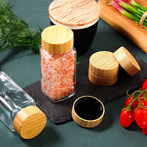 WHISKET - 100 Ml Multipurpose Spice Jars Set With Bamboo Lids | Square Spice Jars Set| Moisture-Resistant Masala, Herbs & Seasonings Storage Containers. (PACK OF 4) - Image 2