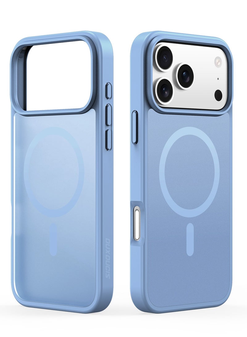 دوكس دوتشيز جراب يند دوكس دوكيس شفاف غير لامع مطفي مضاد للاصفرار [غطاء خلفي صلب من البولي كربونات ومن السيلكون ] جراب واقٍ مقاوم للصدمات متوافق مع  IPhone 17 Pro  (ازرق فاتح) - Image 1