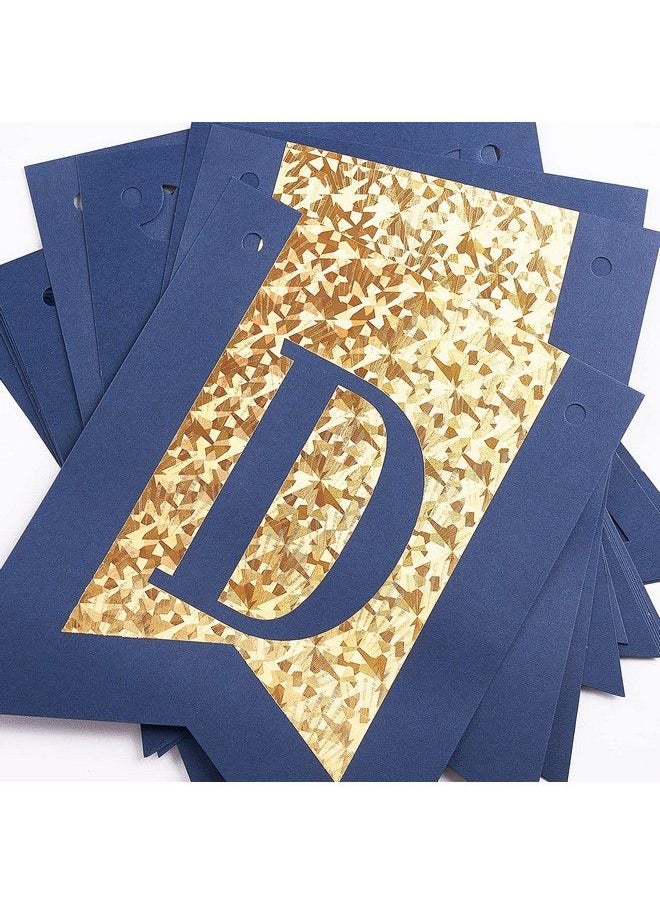 PartyWoo - Happy Birthday Banner Happy Birthday Sign Banner Navy Blue And Gold Birthday Banner Happy Birthday Decorations Blue Party Decorations Boy Birthday Party Decorations Party Supplies - Image 1