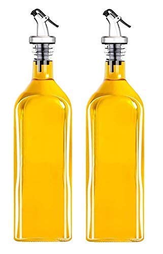 Cloudsell Glass Oil Dispenser Bottle, 1000 ml, Pack of 2, Clear - Image 2