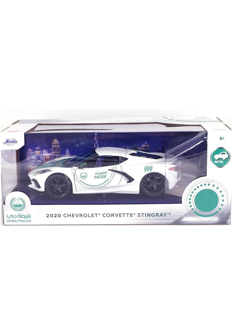 JADA Dubai Police 2020 Chevrolet Corvette Stingray Car Scale 1:24 - Image 2