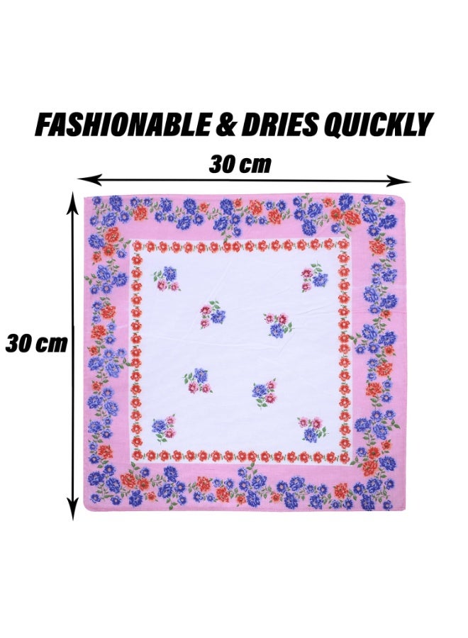 Kuber Industries Hanky Cotton | Super Absorbent Face Rumal/Hanky  | Handkerchiefs for Travel | Set Of 12 | Multi - Image 3