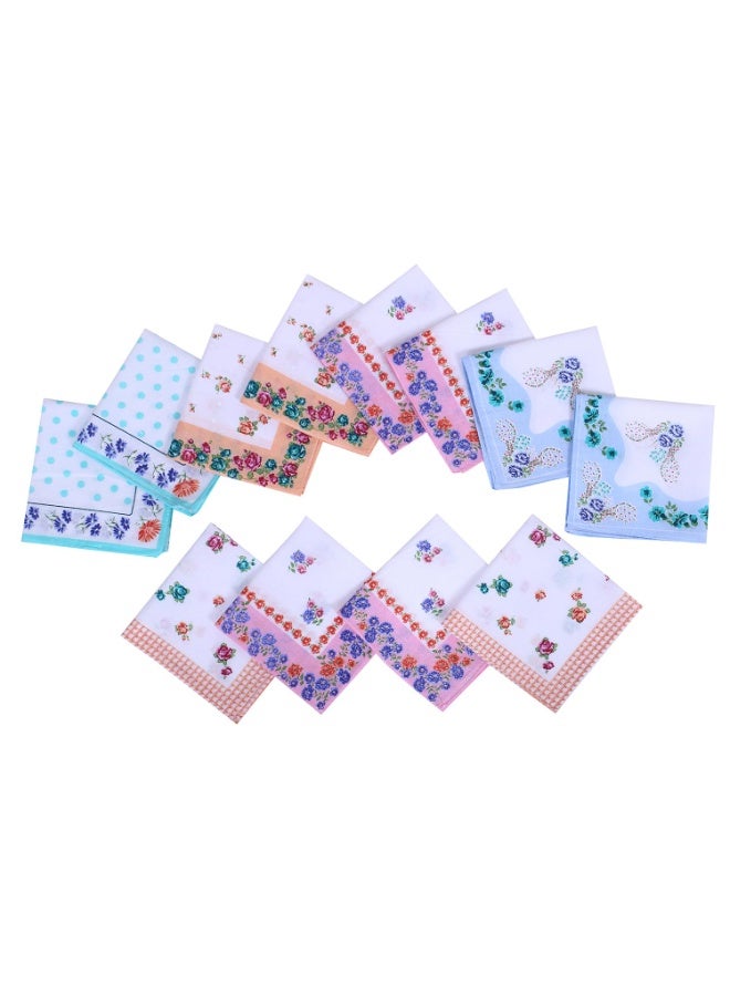Kuber Industries Hanky Cotton | Super Absorbent Face Rumal/Hanky  | Handkerchiefs for Travel | Set Of 12 | Multi - Image 2