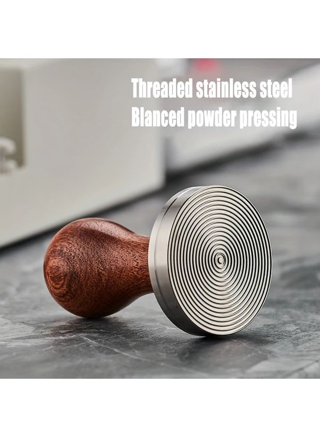 51mm Red Thread Espresso Tamper With 304 Stainless Steel And Walnut Handle - Image 4
