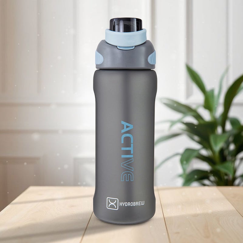 HYDROBREW Sip Switch Tritan Water Bottle 1000ml Leakproof, BPA Free, Straw & Spout Lid- Graphite - Image 2