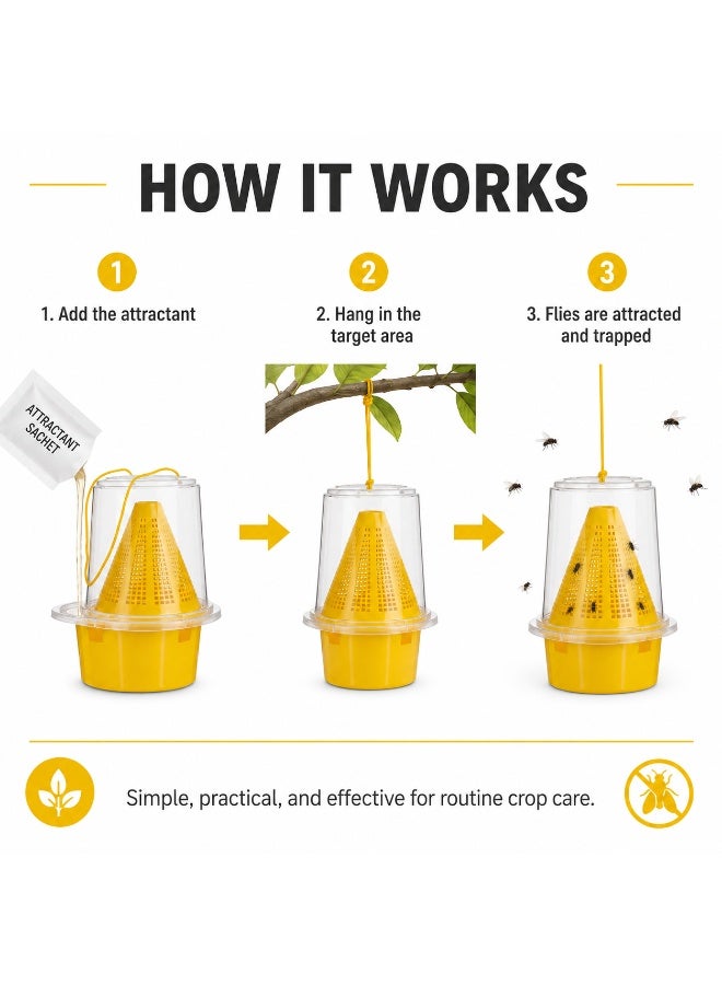 Reusable Outdoor Fly Trap Bucket Hanging Insect Catcher with Natural Pheromone Bait for Farm & Yard Pest Control - Image 5