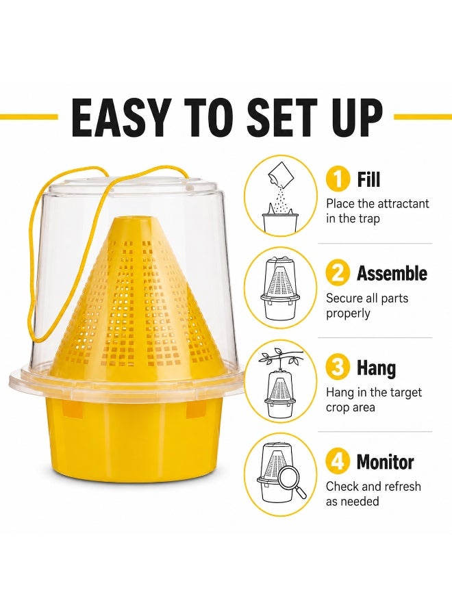 Reusable Outdoor Fly Trap Bucket Hanging Insect Catcher with Natural Pheromone Bait for Farm & Yard Pest Control - Image 4