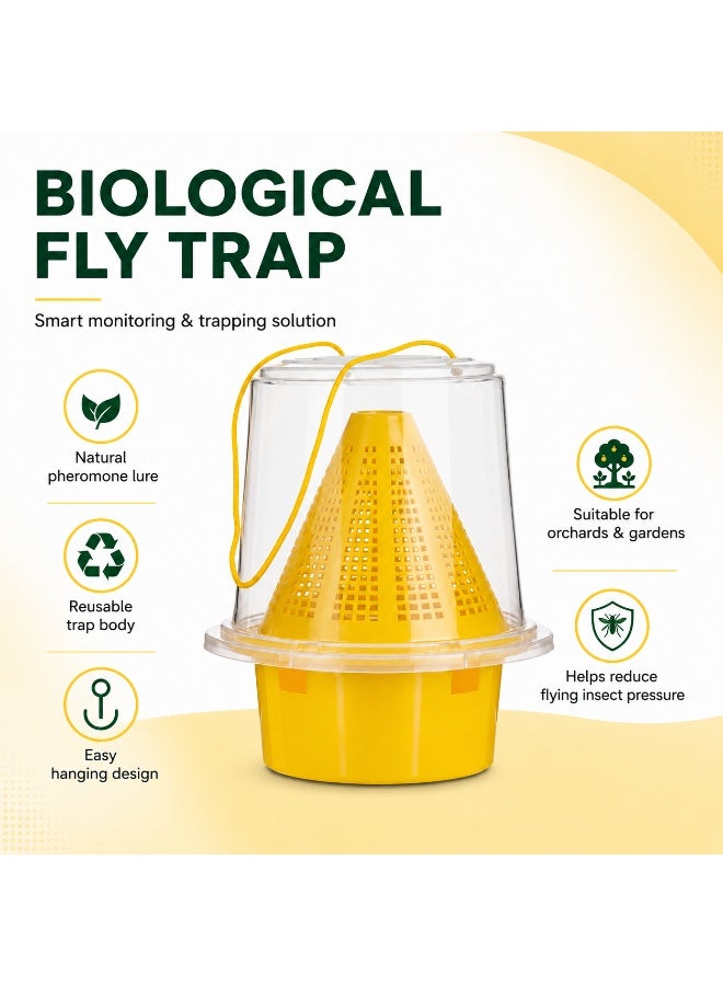 Reusable Outdoor Fly Trap Bucket Hanging Insect Catcher with Natural Pheromone Bait for Farm & Yard Pest Control - Image 2