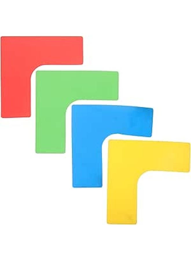4 Pcs Non Slip Right Angle Tennis Training Floor Markers Court Marking Pads Random Color - Image 1