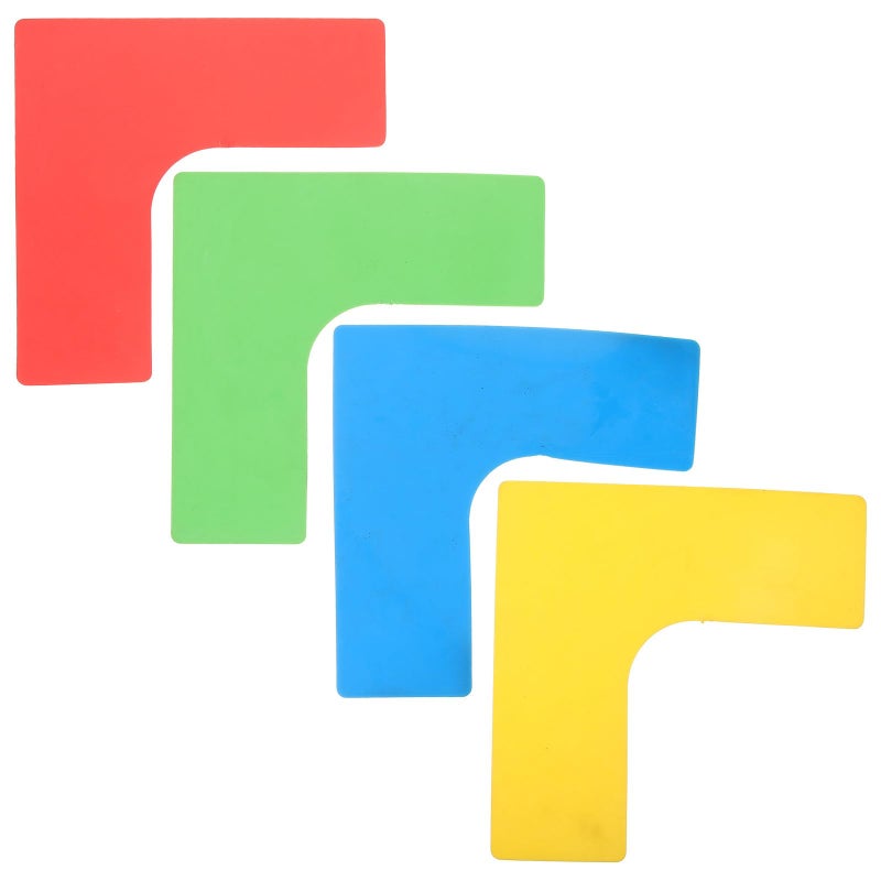 4 Pcs Non Slip Right Angle Tennis Training Floor Markers Court Marking Pads Random Color - Image 2