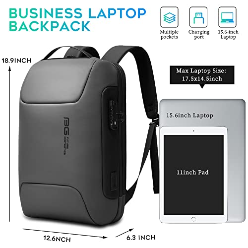 BANGE Anti Theft Backpack，Smart Business Laptop Fits 15.6 Inch Notebook, Work Backpack with USB Charging Port for Men and Women… - Image 5