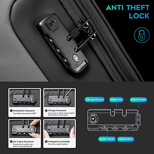BANGE Anti Theft Backpack，Smart Business Laptop Fits 15.6 Inch Notebook, Work Backpack with USB Charging Port for Men and Women… - Image 3