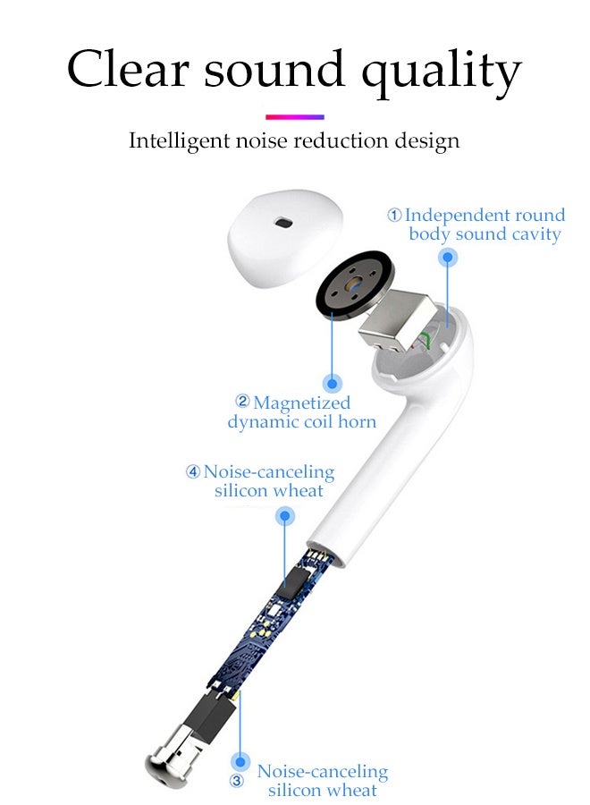 سماعات أذن بلوتوث مع علبة شحن بيضاء - Image 4