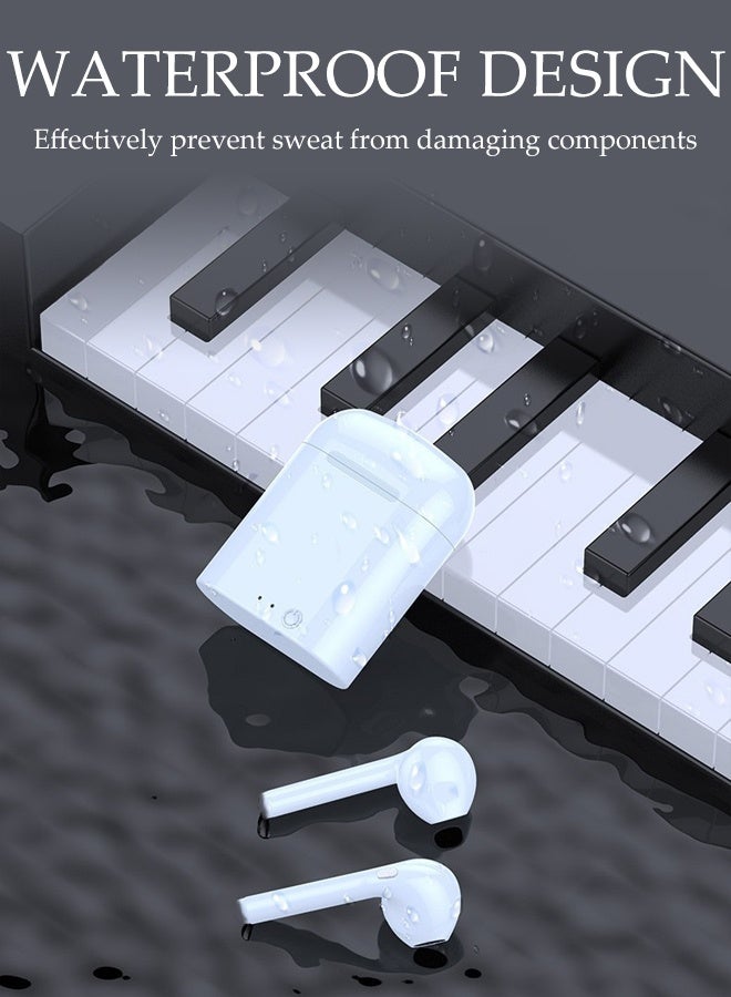 سماعات أذن بلوتوث مع علبة شحن بيضاء - Image 3