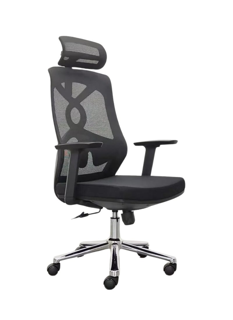 KARNAK Ergonomic Mesh Office Chair with Headrest, High Back, Adjustable Height and Black  - Image 1