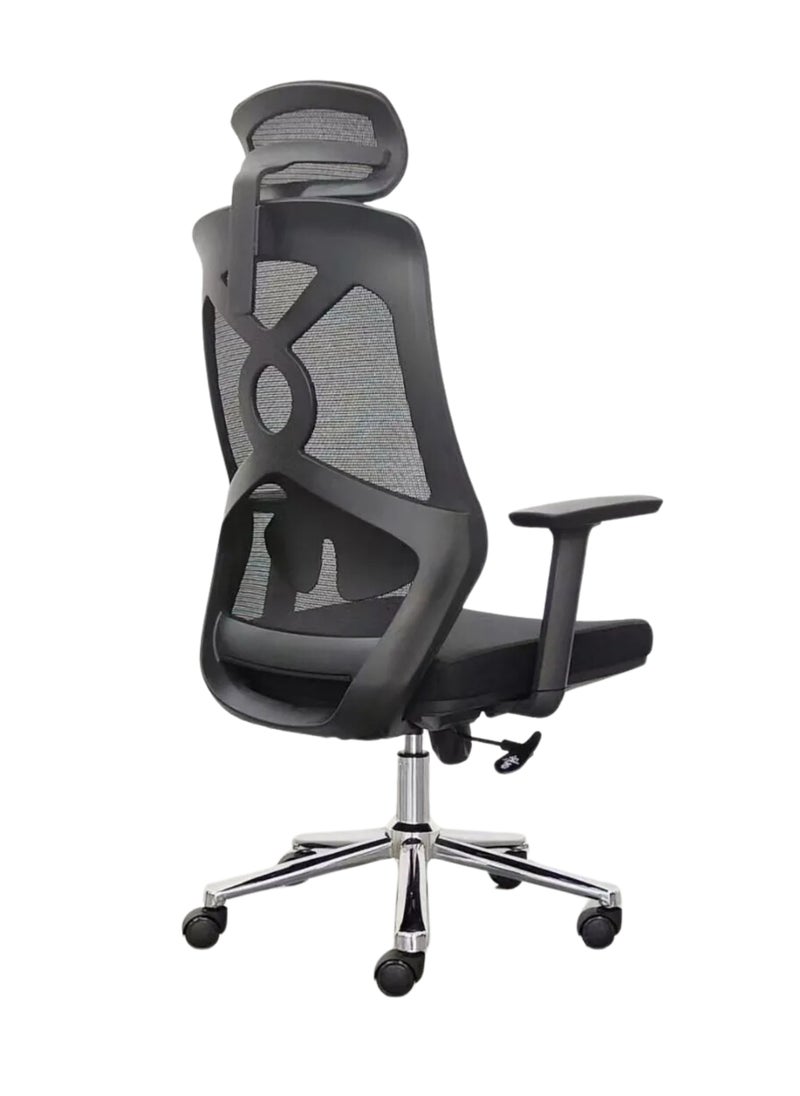 KARNAK Ergonomic Mesh Office Chair with Headrest, High Back, Adjustable Height and Black  - Image 2