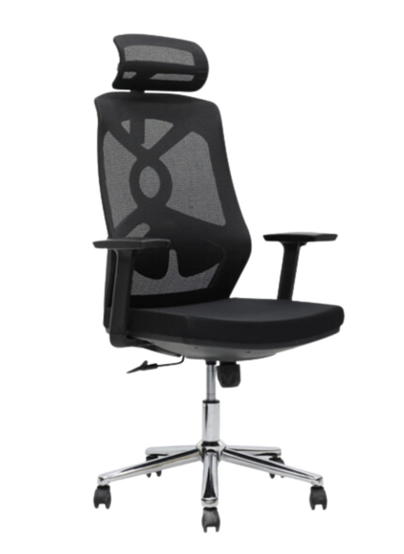 KARNAK Ergonomic Mesh Office Chair with Headrest, High Back, Adjustable Height and Black  - Image 3