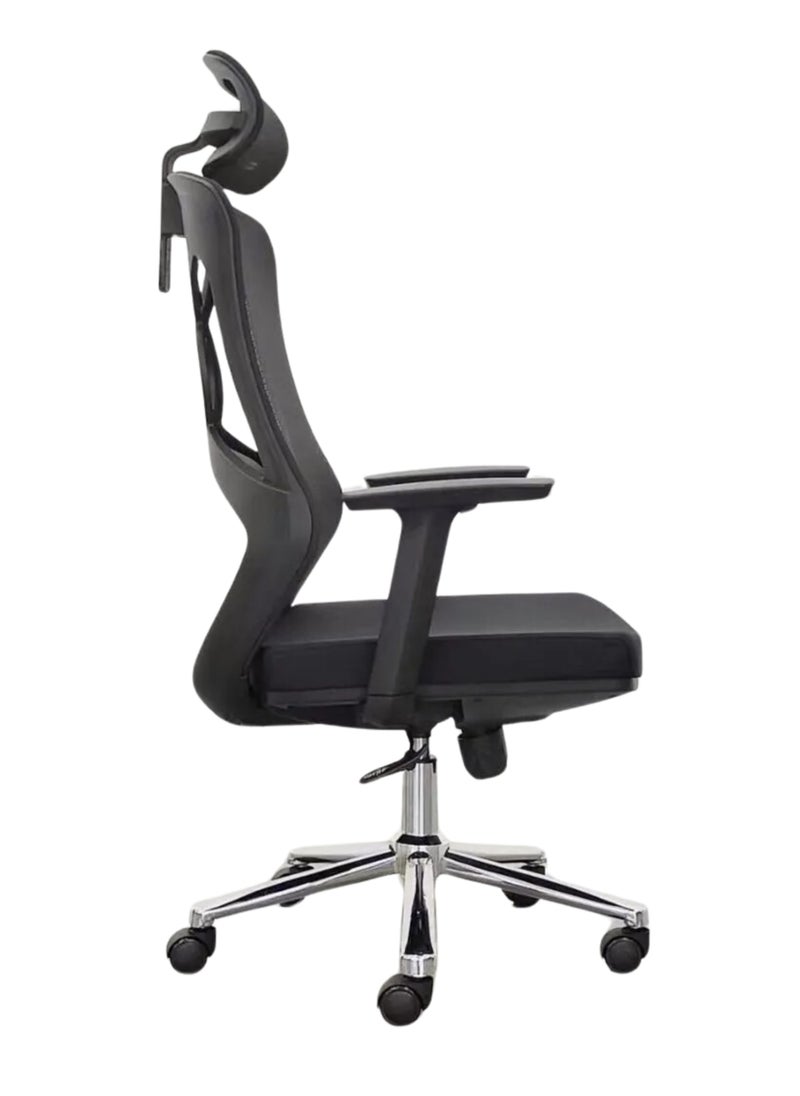 KARNAK Ergonomic Mesh Office Chair with Headrest, High Back, Adjustable Height and Black  - Image 4