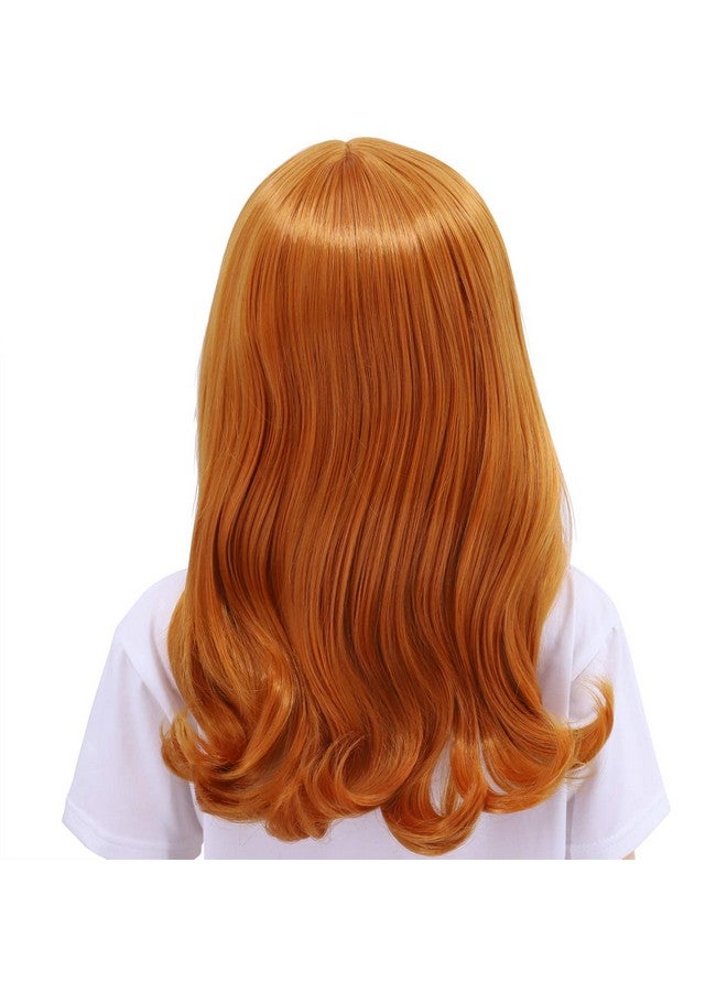 Hulaidywig Hulaidywig Orange Cosplay Costume Wig for Kid's and Headband + Green Scarf - Image 5