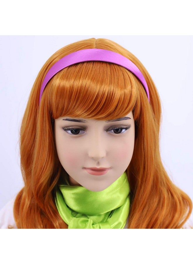 Hulaidywig Hulaidywig Orange Cosplay Costume Wig for Kid's and Headband + Green Scarf - Image 4
