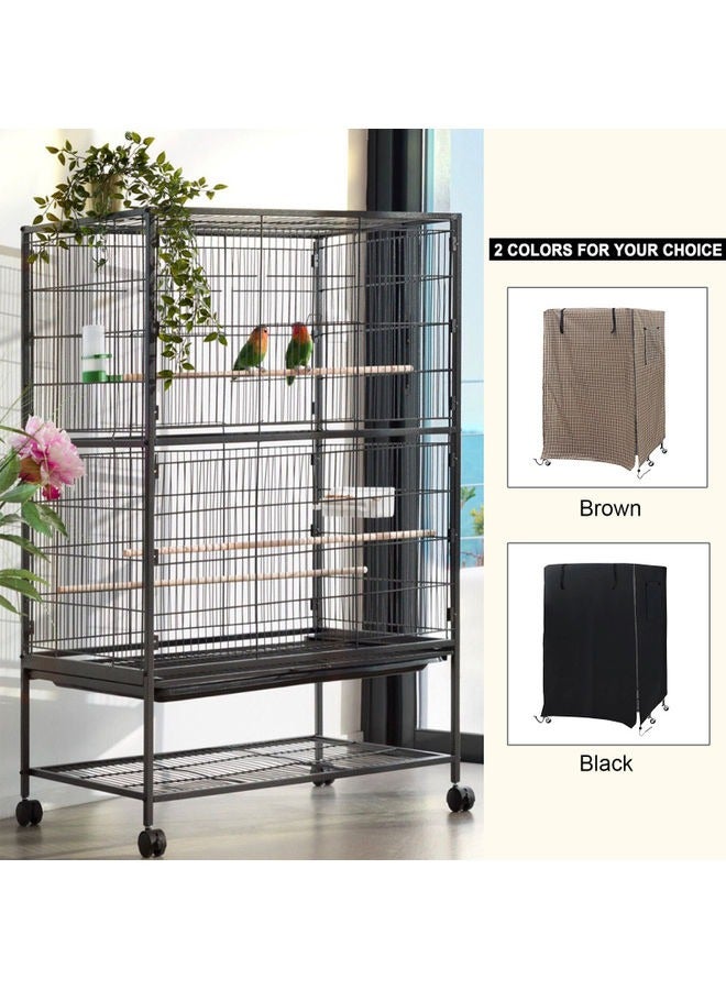 Bird Cage Cover, Dark Colored Drape for Animal Crate, Outdoor Breathable, Waterproof & Washable Night Cover for Cages, Distraction and Light Eliminator for Mink, Totoro, Parakeets, Parrot - Image 2
