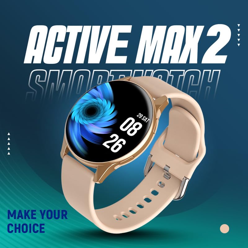 PunnkFunnk Active 2 Max Bluetooth Calling Smartwatch 1.3" AMOLED Display 360 * 360 High Resolution Round Shape 4.2 BT with, 100+ Sports Mode with IP68, 100+ Watch Faces, AI Voice Assistant(Rose Gold) - Image 4