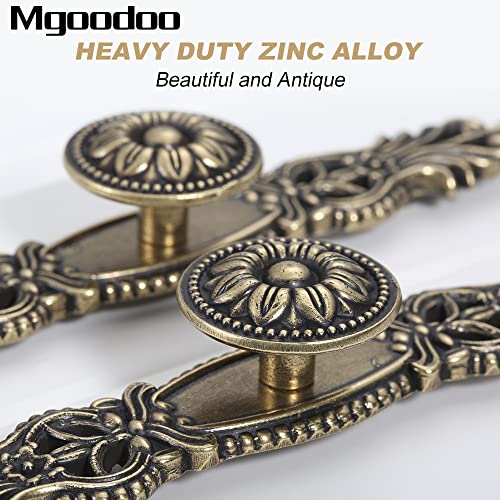 Mgoodoo 6.7" Knobs Handles with Plate, Vintage Antique Bronze Door Handle Furniture Knobs Pull for Kitchen Cabinets Cupboard Closet with 6 Screws - Image 4