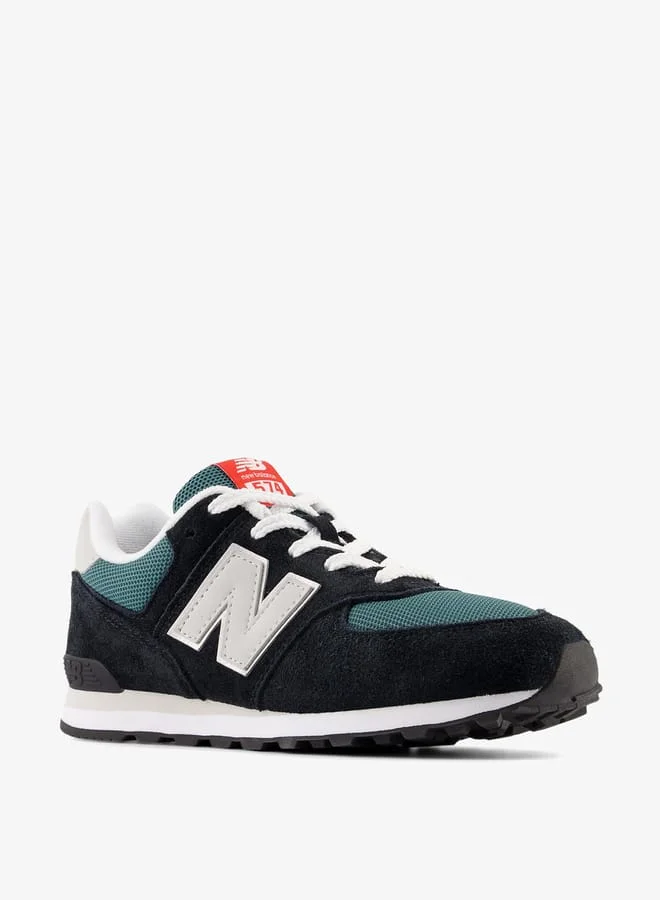 New Balance Boys' Logo Detail Sneakers with Lace-Up Closure