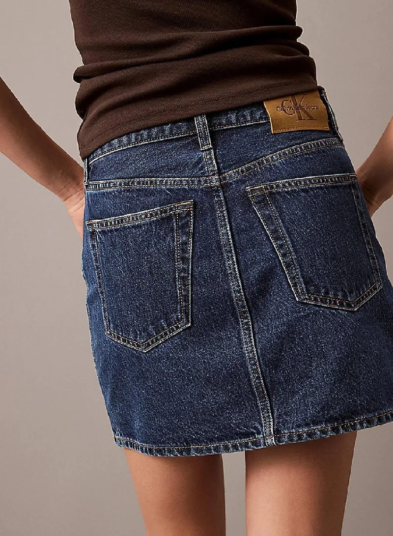 Calvin Klein Jeans High Rise Denim Mini Skirt