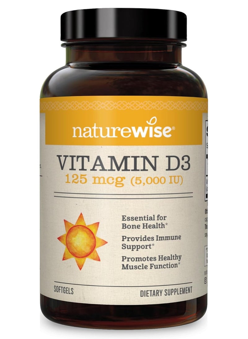 NatureWise Vitamin D3 125 mcg 5,000 IU - 90 Softgels - Image 1