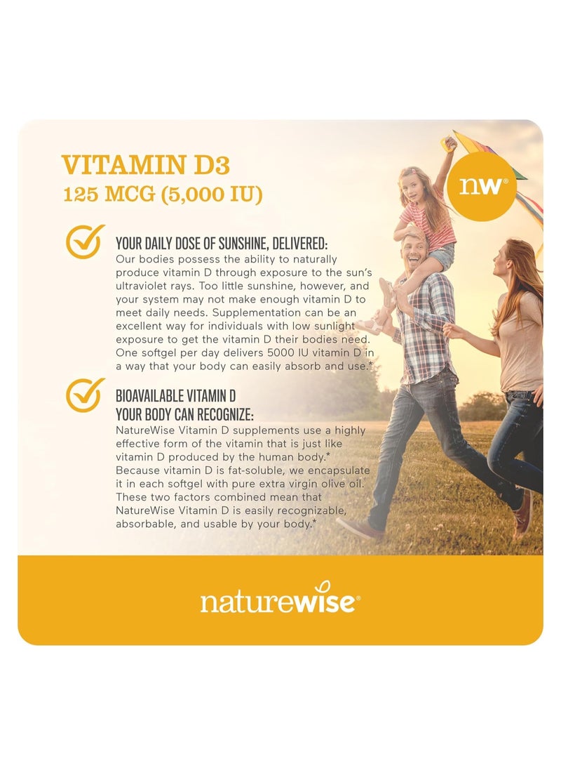 NatureWise Vitamin D3 125 mcg 5,000 IU - 90 Softgels - Image 5