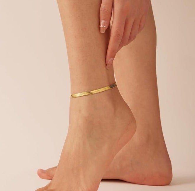 Snake Chain Anklet, Dainty Thin Snake Chain Anklets Adjustable, For Women & Girls Stainless steel - Image 3