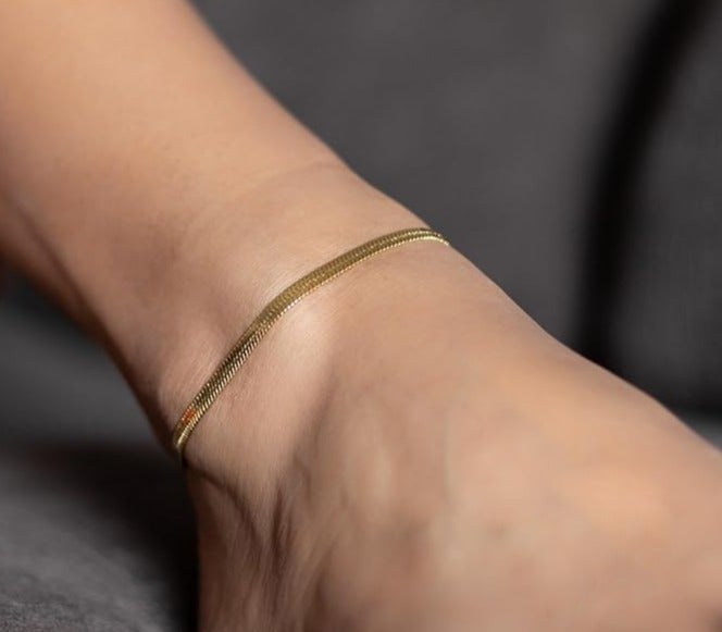Snake Chain Anklet, Dainty Thin Snake Chain Anklets Adjustable, For Women & Girls Stainless steel - Image 2