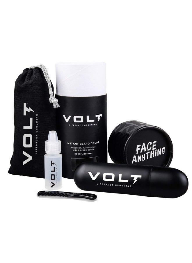 VOLT - Grooming Instant Beard Color Smudge And Water Resistant Quick Drying Brush On Color For Beards, Mustaches, And Eyebrows, Onyx (Black) - Image 1