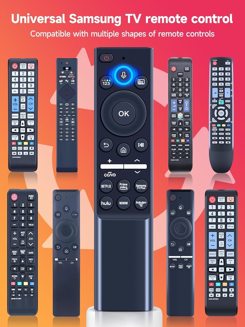 تطبيق جهاز تحكم صوتي عالمي يناسب جميع أجهزة تلفزيون سامسونج من طراز LED، QLED، UHD، SUHD، HDR، LCD، مزود بأزرار لنتفليكس (Netflix) وبرايم فيديو (Prime Video) ويوتيوب (YouTube)، بالإضافة إلى خيارات أخرى مثل الوصول إلى المحتوى عبر الإنترنت. - Image 3