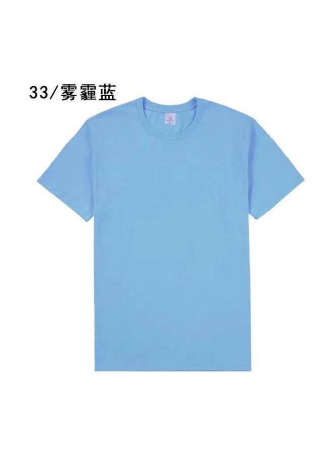Song Feng Ya Heavy Pure Cotton Solid Color Short Sleeve Plus Size Loose Men's And Women's T-shirt Half Sleeve Round Collar Fashion Pullover Top 