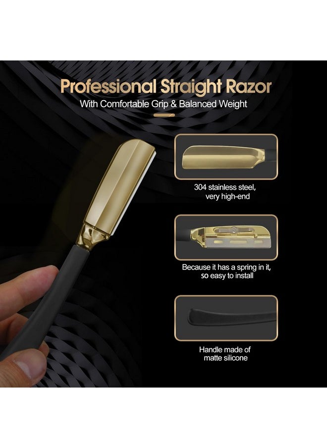 CestoMen - Straight Shaving Razor For Men, Professional Barber Straight Razor Stainless Steel Straight Edge Razor Salon Quality Anti Slid Cut Throat Shavette For Barbershop Salons Hairdressing (Silver) - Image 1