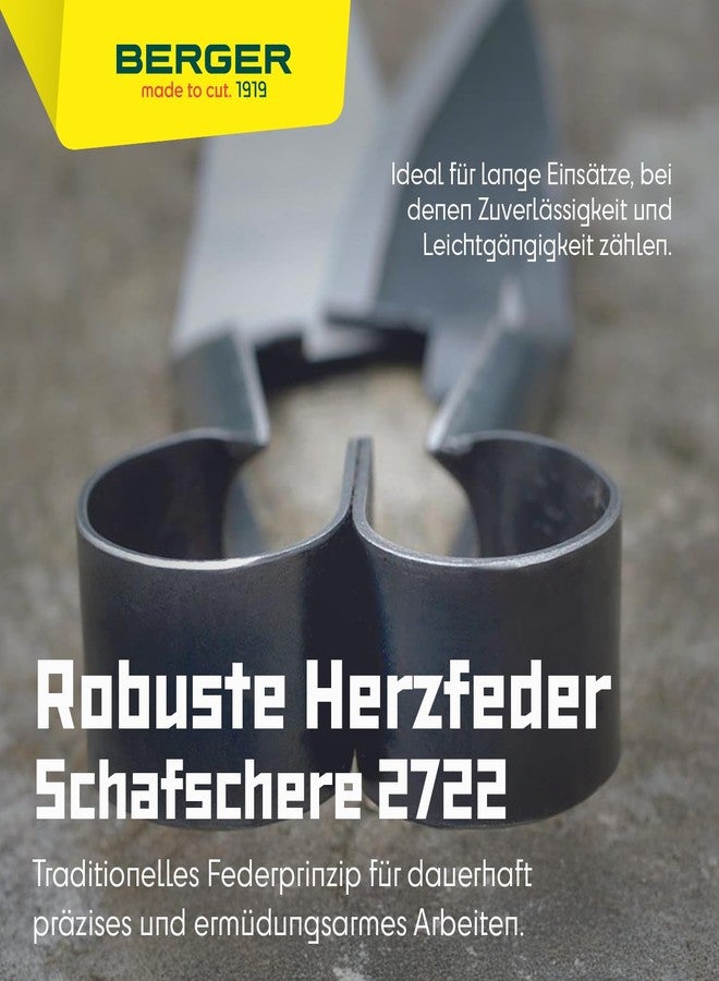 بيرجر مقصات BERGER لتشذيب الأشجار والأغنام 2722 - درجة تجارية، شفرات ذاتية الشحذ، زنبرك على شكل قلب، تصميم مناسب للاستخدام بكلتا اليدين، حافة قطع مستقيمة 6.1 بوصة، طول 12.6 بوصة - Image 4