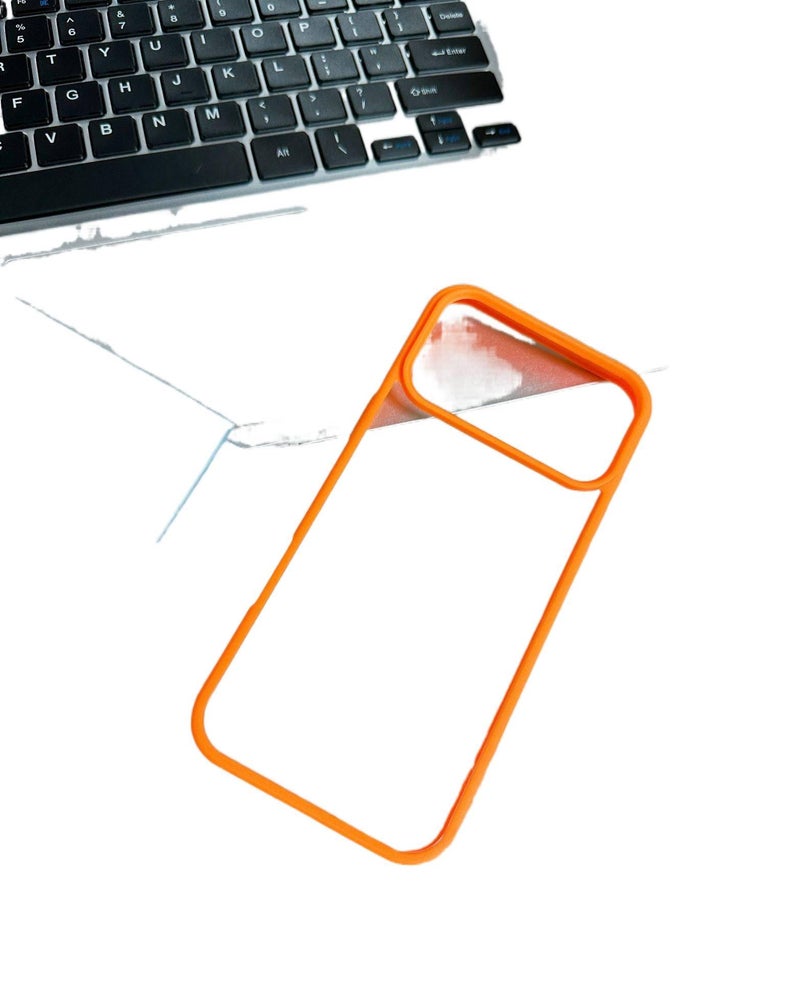 غطاء MagSafe | مقاوم للصدمات لـ iPhone 16 / 16 Plus / 16 Pro / 16 Pro Max | برتقالي Acrylic+Silicone | حماية من السقوط - Image 1