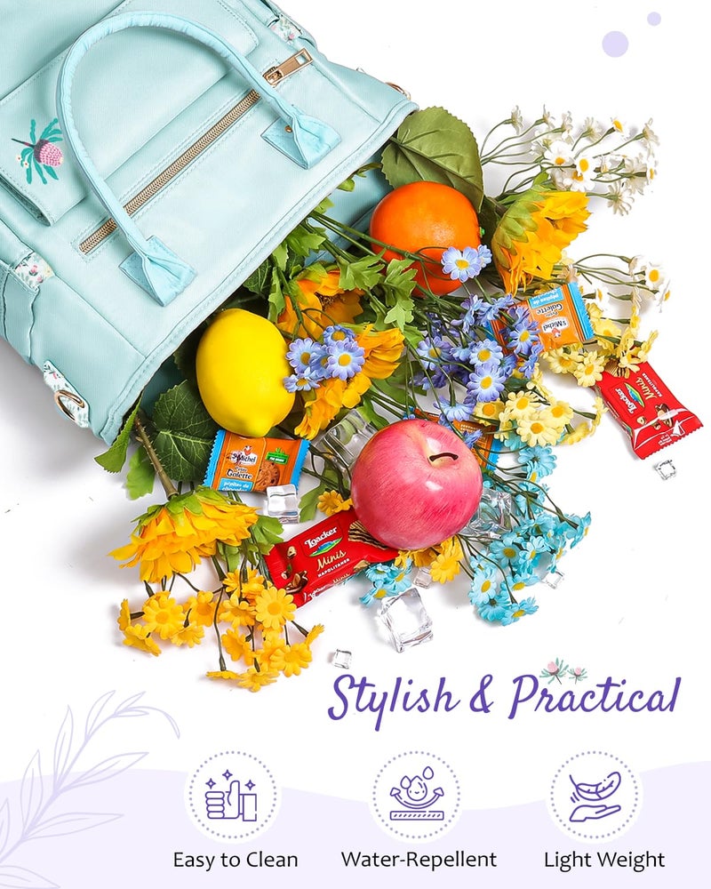 GLORIEROO Deluxe Insulated Lunch Box Bag Women - Leakproof Waterproof Cooler with Multi Pockets Removable Strap for Work Picnic - Teacher Mothers Day Christmas Birthday Gifts - Image 3