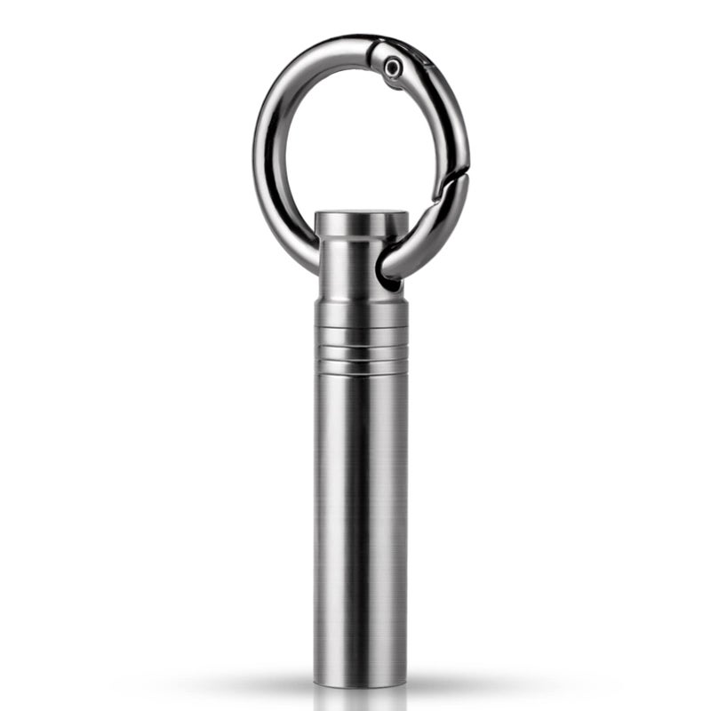 Small Keychain Pill Holder Titanium Metal Travel Pill Case Portable Pill Organizer Container for Purse Waterproof Keychain Pill Holder Medicine Bottle