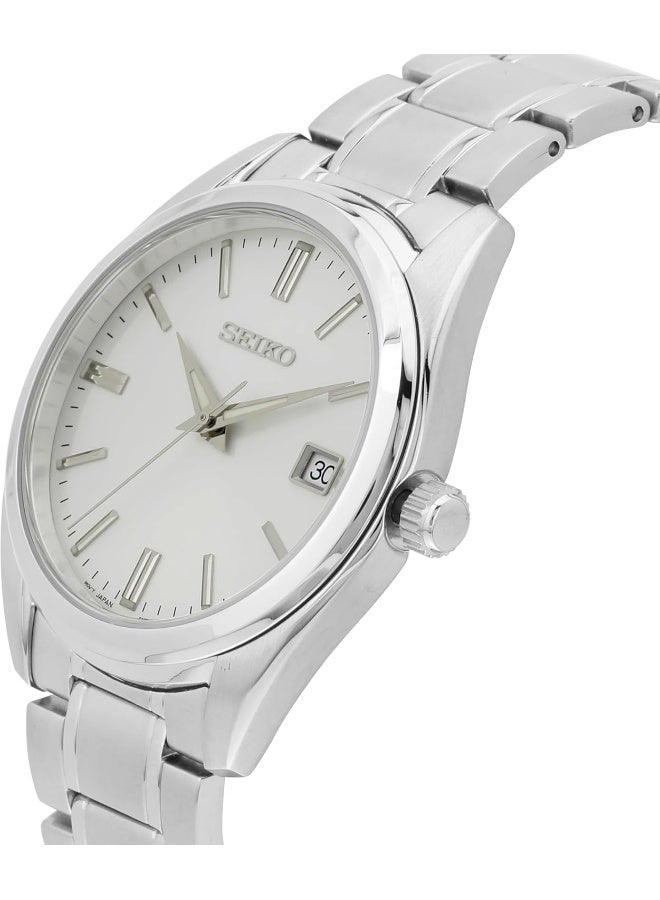 Seiko ساعة أنالوج من سيكو للرجال بقرص أبيض من الكوارتز مصنوعة من الفولاذ المقاوم للصدأ - SUR307P1 - Image 2