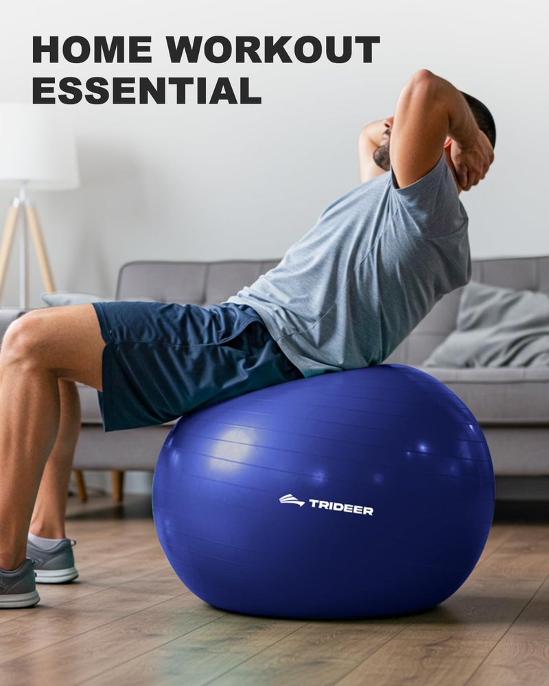 Trideer Yoga Ball for Exercise, Pregnancy & Birthing, 5 Sizes Exercise Ball for Physical Therapy, Stability, Fitness, Quick Pump Included - Image 4
