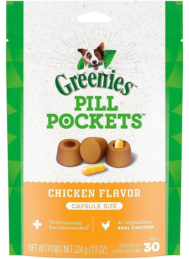Greenies Greenies Pill Pockets Chicken Capsule Size 30 Count | 3 Pack Dog Medicine Treats2  - Image 1