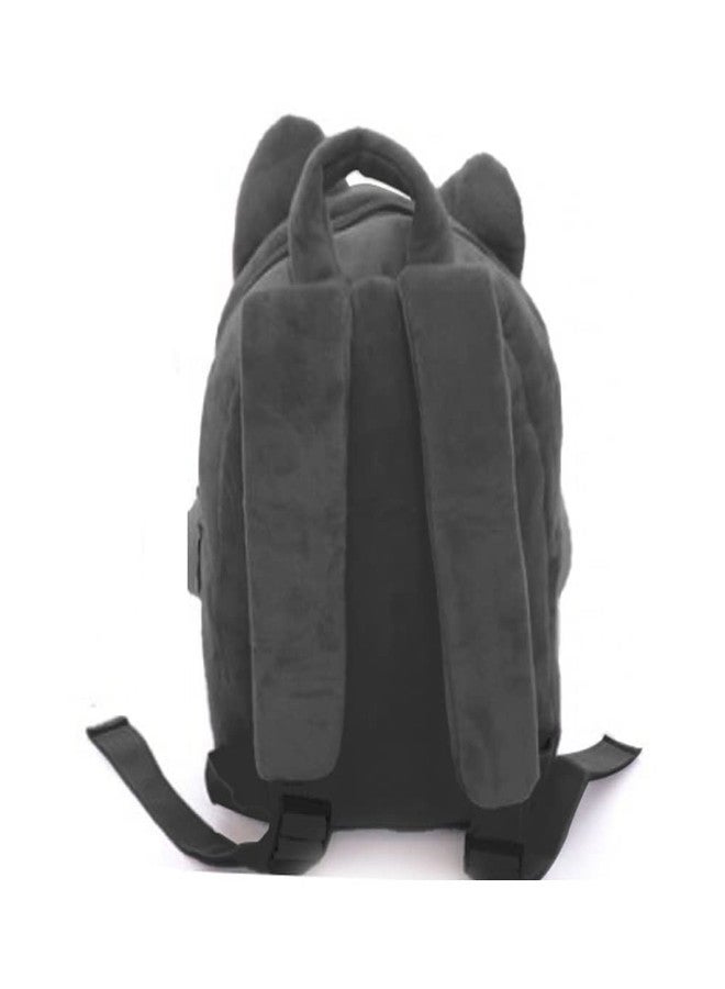 Frantic Kids Soft Cartoon Animal Travelling School Bag Soft Plush Standard Backpack Boys Girls Baby For 2 To 5 Years Baby/Boys/Girls Nursery, Preschool, Picnic(Greycatflap) Standard, 10 Liter - Image 3