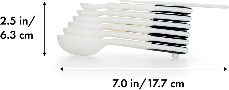 OXO Good Grips 6-Piece Plastic Measuring Spoons with Scraper- White - Image 2
