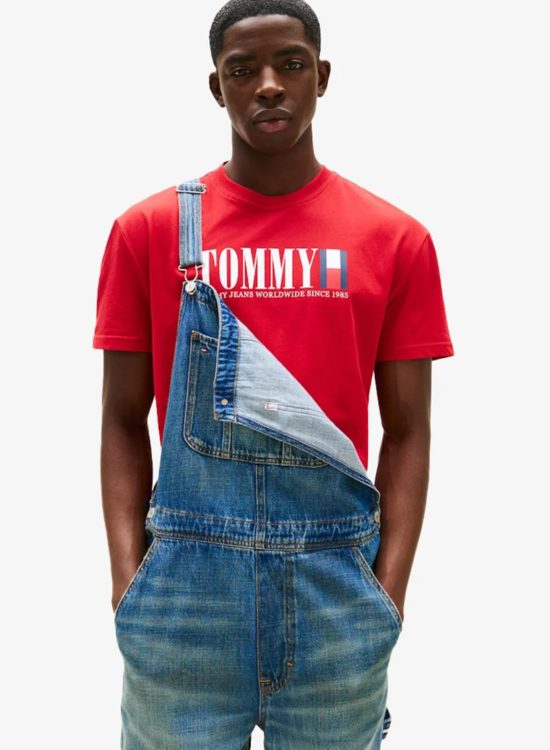 TOMMY JEANS Logo Regular Fit Crew Neck T-Shirt