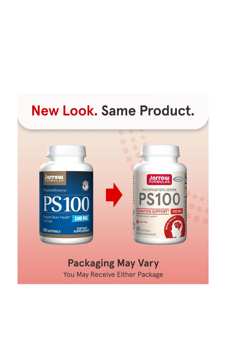 jarrow formulas 100 mg Phosphatidylserine PS 100 Supports Brain Health, Soy Free White 60 Count  - Image 2